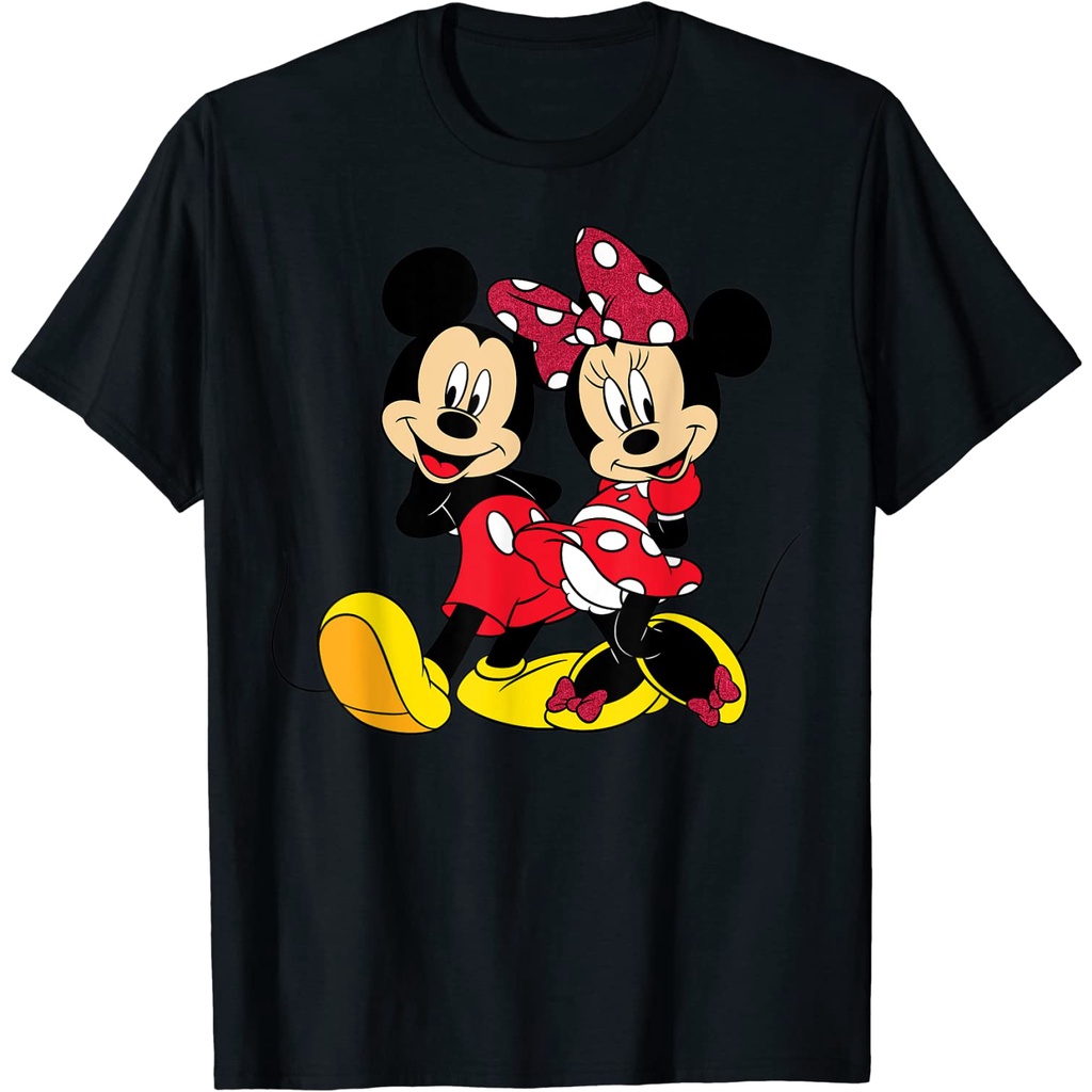 Baju Kaos Dewasa Mickey and Minnie Mouse. Pakaian Atasan Fashion Pria Wanita Cowok Laki Distro Murah