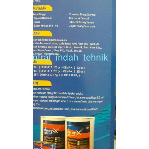 

DEMP-X 2 komponen @100gram perekat extreme serbaguna