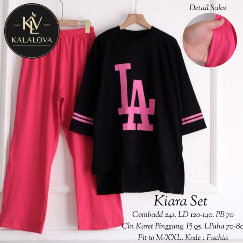 KIARA SET BY KALALOVA | Setelan Wanita Bahan Kaos Combed Tebal Jumbo Melar LD 120-140