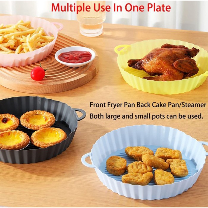 Air Fryer Silicone Pot Model Bulat Round Oven Food Grade Tahan Panas