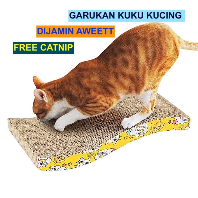 (Free catnip bubuk ) Cakaran Kucing Garukan Kucing Garukan Kuku Kucing Cat Scratcher  Board Mainan Kucing