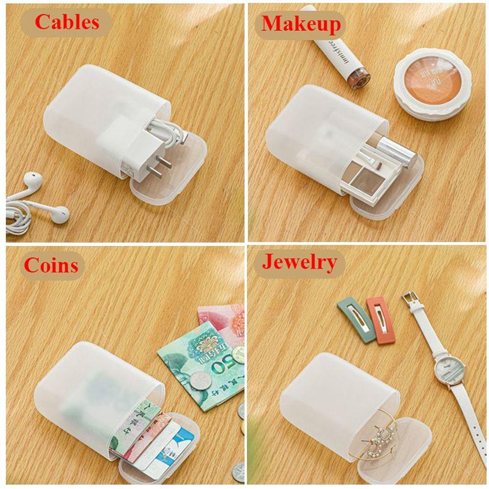 Solighter 2pcs Kotak Penyimpanan Kabel Kawat Tahan Debu Travel Lipstik Tempat Headphone Kotak Perhiasan