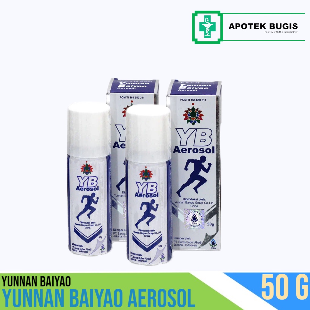 YUNNAN BAIYAO  Aerosol Size 50gr Meredakan Bengkak Pegal Linu Otot Kaku Semprotan Pereda Nyeri