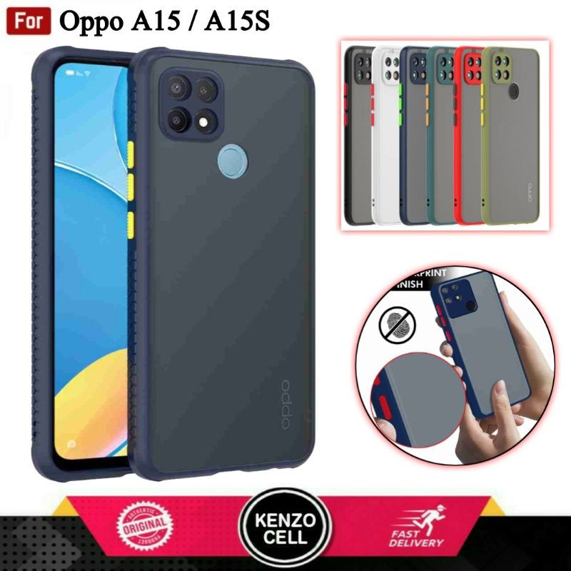 Casing Oppo A15 A15S - Softcase Black Matte Slim Kesing Armor Macron Dove Aero Hardcase Case Hp Opo 