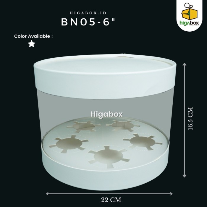 

*$*$*$*$] Box Tabung Include Insert Cup Cake Box Bulat Transparan Bening BN05