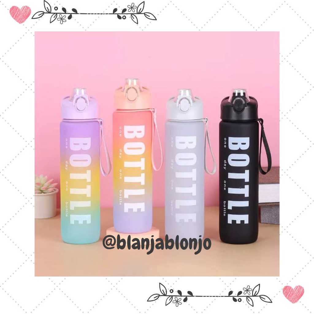 Botol Minum Viral Gradasi 1 Liter Free Stiker BPA FREE Premium
