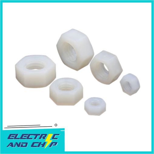 M5 Drat 0.8 Nylon Plastic Nut Hexagonal Mur Plastik Nilon