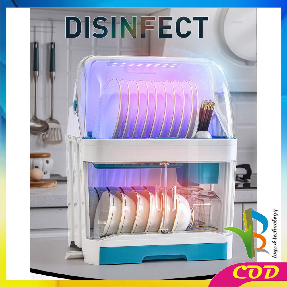 RB-C266 Rak Piring Lemari 2 Susun Plastic Dish Rack Rak Pengering Piring Tempat Piring Rak Dapur