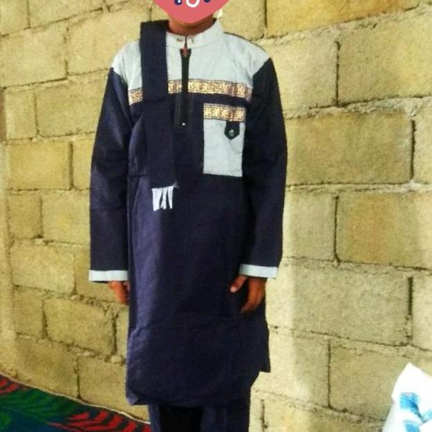 setelan koko anak laki laki baju muslim pakistan panjang usia 1-12 thn - navy, 1-2thn