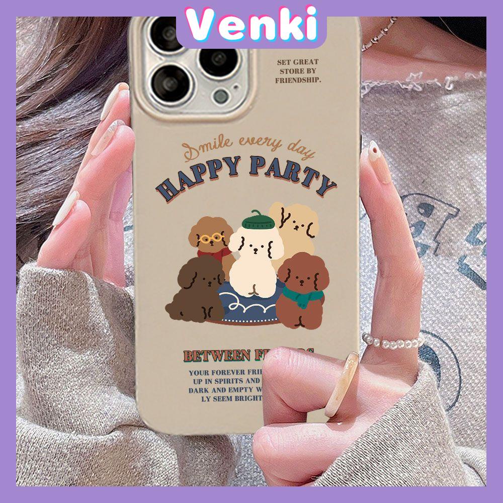 Case iPhone 14 Pro Max TPU Soft Case Cute Poodle Dog Friend Glossy Khaki Candy Case Camera Protection Shockproof For iPhone 14 13 12 11 Plus Pro Max 7 Plus X XR