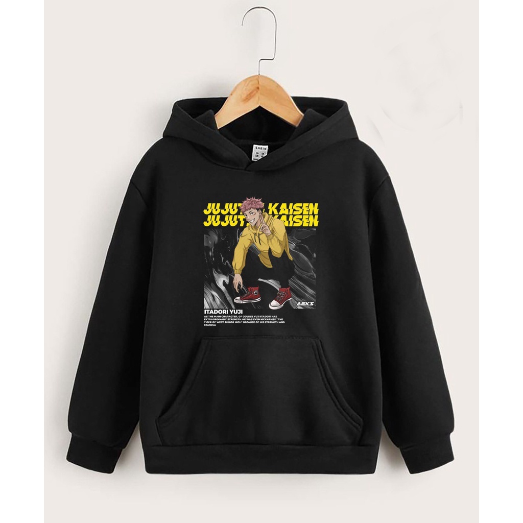 SWEATER ANAK HOODIE ANIME JUJUTSU KAISEN ITADORI YUJI UMUR 6-14 TAHUN| JAKET ANAK SWEATER HOODIE ANIME KUCING JEPANG MURAH (TM.63.R4) All MOTIF