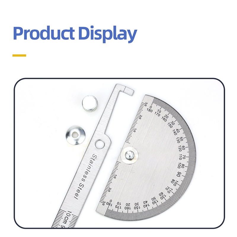 【0-180° Stainless】Protractor/Degree Protractor/Roundhead Measuring Ruler/Alat Ukur Sudut/Protractor Penggaris