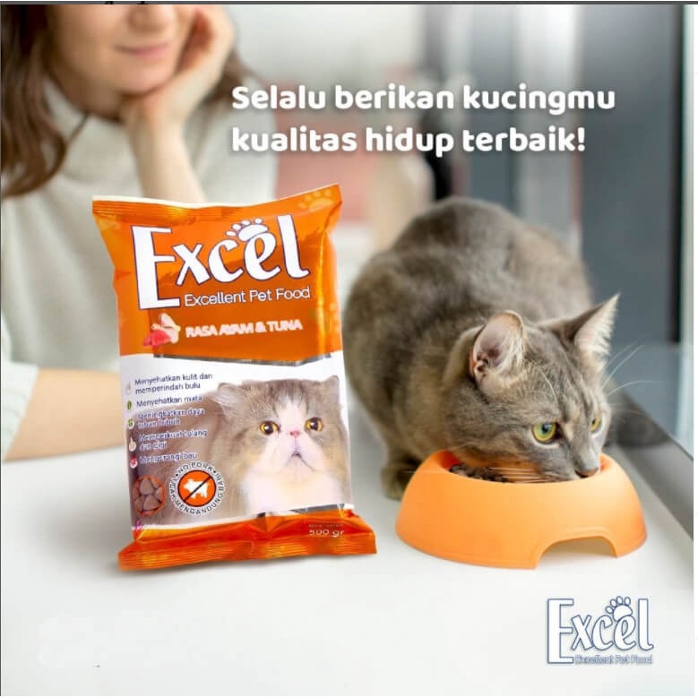Excel Cat Food Makanan Kucing Kering 500gr