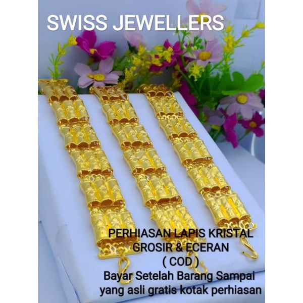 Gelang bambu jumbo lapis kristal