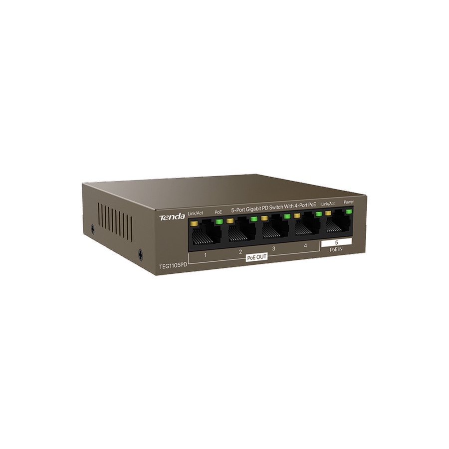 TENDA TEG1105PD 5-Port Gigabit PD Switch With 4-Port PoE