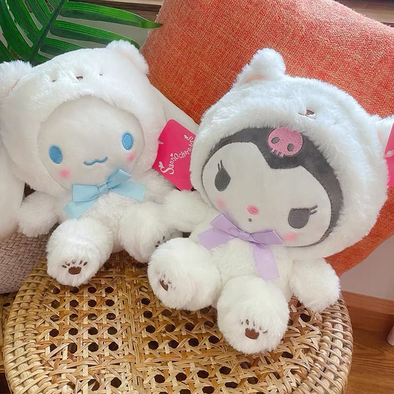 MAINAN BONEKA MELODY CINNAMOROLL KUROMI POCHACCO DOG POMPOMPURIN PURIN WHITE SERIES IMPOR LUCU