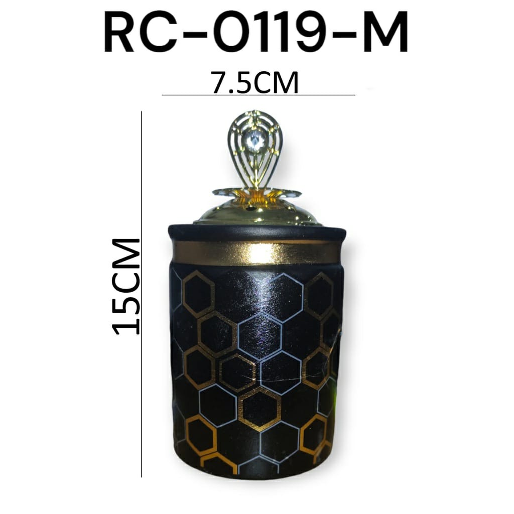 Tempat Bakar Dupa Mabkharah Keramik Arab Model Kotak Bulat Ukuran S / M / L