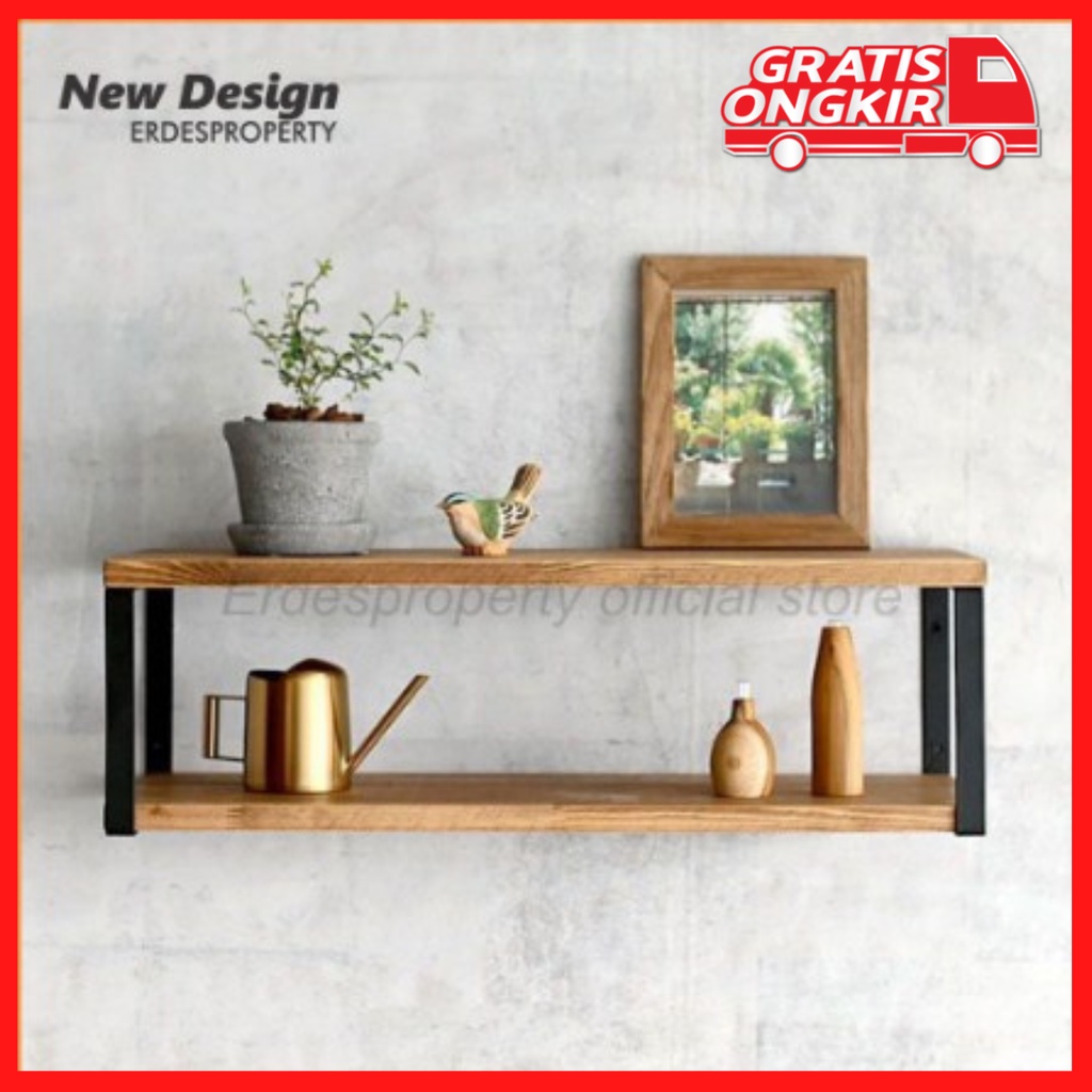 [COD] Rak Dinding Ambalan Kayu Tempel Hiasan Dinding Kamar Ruang Tamu Aesthetic- Papan Rak Hiasan Am