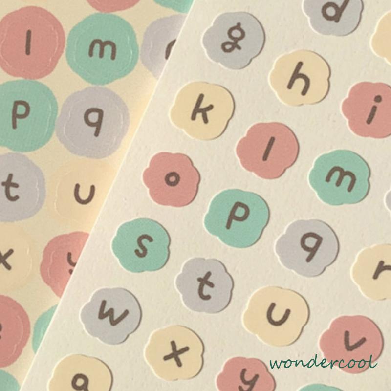 Stiker Alpabet Huruf Angka Kartun Lucu Beruang Stiker Untuk Dekor Buku Jurnal / Diary-Won