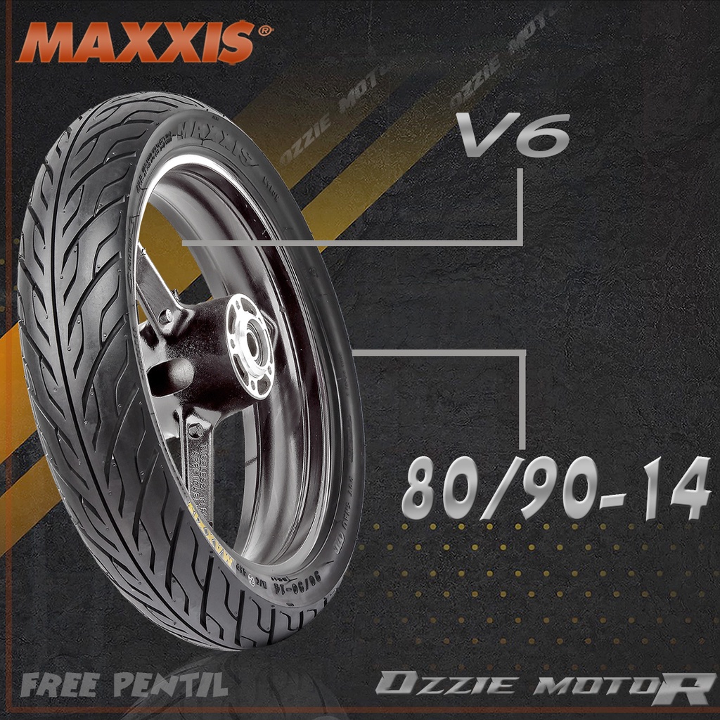 MAXXIS MA-V6 BAN MATIC TUBELESS RING 14 UKURAN 70/90 80/90 90/90-14 BAN MATIC TUBELESS