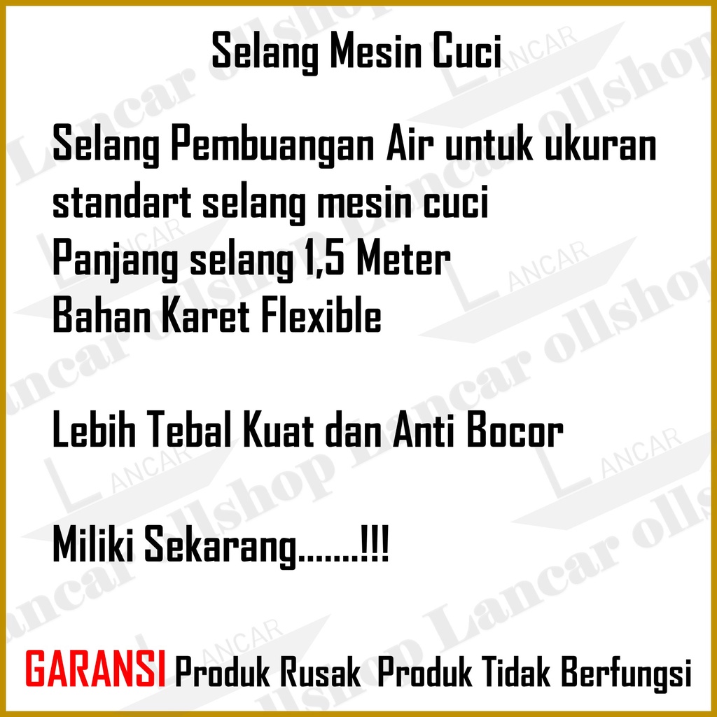 Selang Slang Pembuangan Air Mesin Cuci / Selang Pembungan Air Mesin Cuci Selang Elastis Flexible Mesin Cuci Termurah