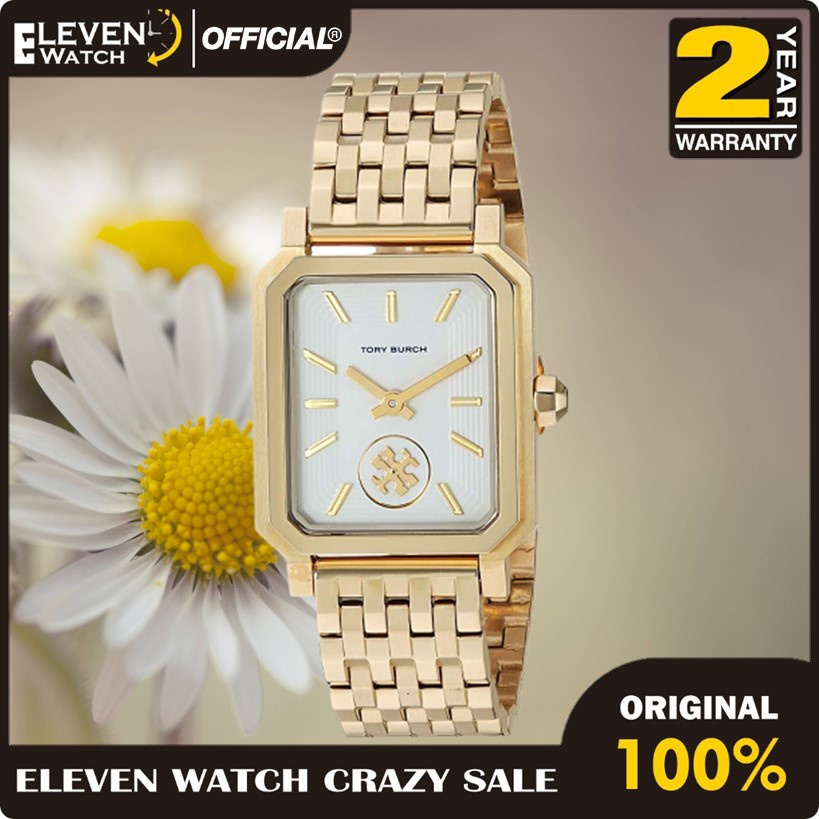 [Promo] Jam Tangan Wanita Tory Burch TBW1500 / TBW-1500 The Robinson Gold-tone/cream  Garansi 2 Tahu