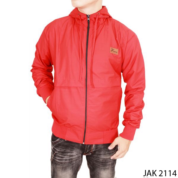 Jaket Pria Casual Modis Parasut Abu – Merah – JAK 2250