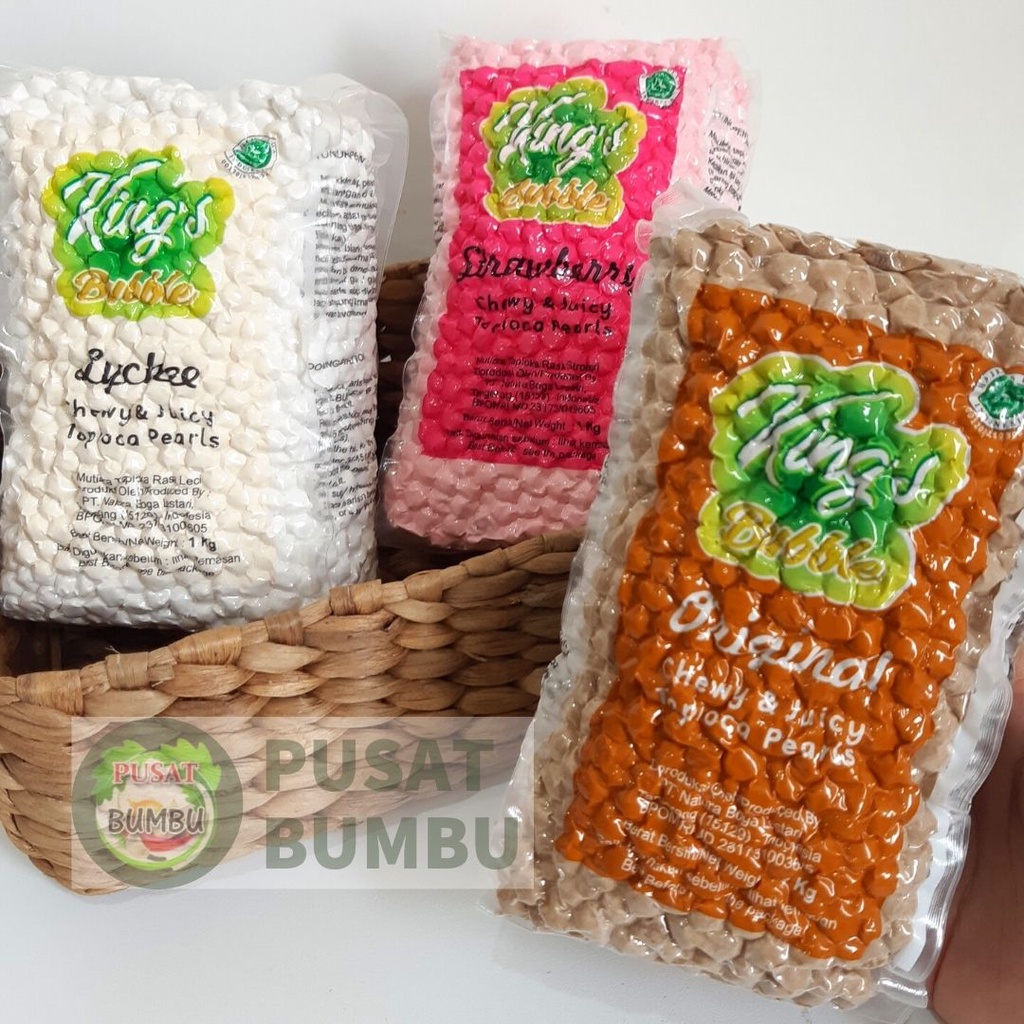 Topping Boba Strawberry 1 kg/Tapioca Pearl Bubble/Topping Minuman/Boba Tapioka/ Boba Instan