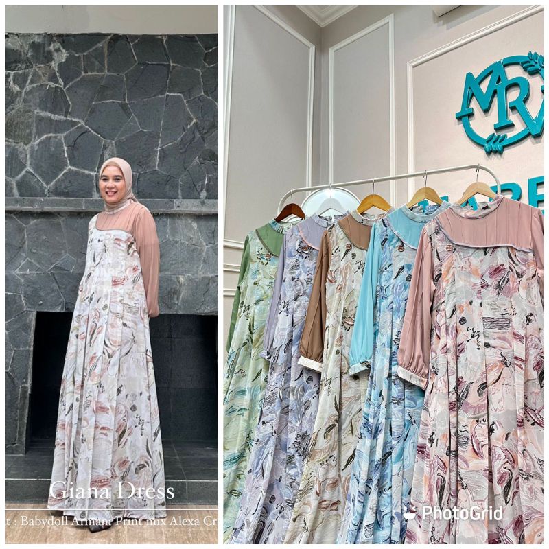 GIANA DRESS BY MAREVI/DRESS MAREVI TERBARU/GAMIS MAREVI/GAMIS PREMIUM