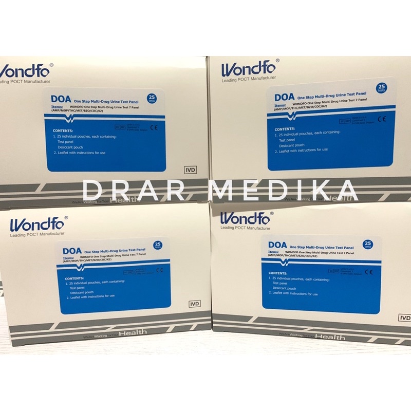 Tes narkoba 7 parameter strip urin tes / drug test wondfo , egens k2 isi 25 tes