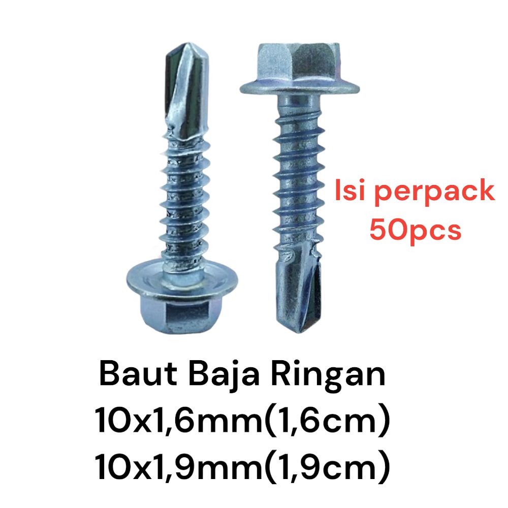 KODE L BAUT SEKRUP BAJA RINGAN 10x19 & 10X16 / SEKRUP ROOFING / BAUT ROFING / RUPING / MOON LION RUF