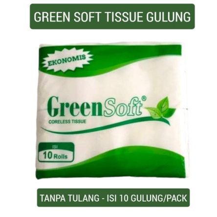 TISU GREEN SOFT GULUNG TANPA TULANG ISI 10 PCS