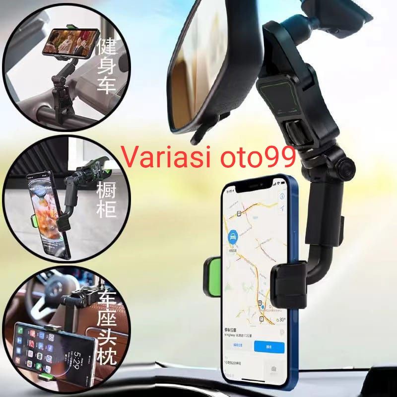 Holder HP Mobil 360° Universal 4 in 1 CAR Phone Holder Gantung Original Penyangga HP Di mobil Rearview Mirror Kaca