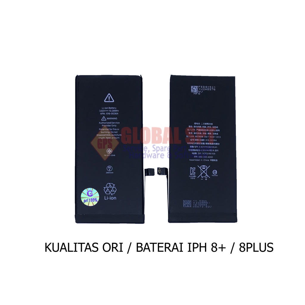 KUALITAS ORI / BATERAI IPH 8+ / BATRE 8PLUS / BATERE