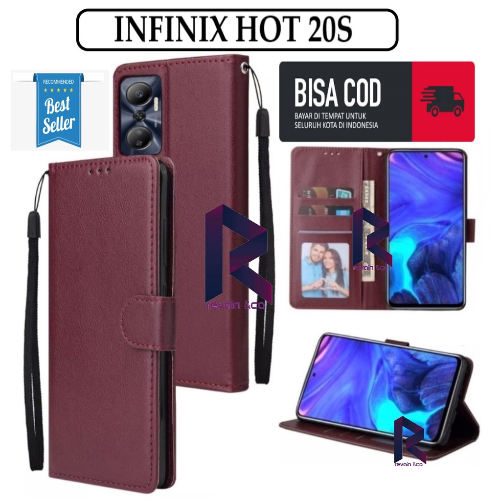 CASE INFINIX HOT 20S FLIP WALLET LEATHER KULIT PREMIUM SARUNG BUKA TUTUP KESING HP FLIP CASE INFINIX HOT 20S