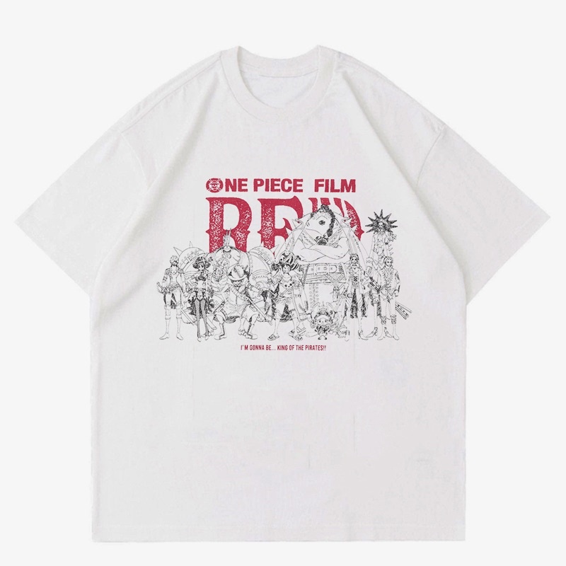 TSHIRT OBVERSIZE | KAOS ANIME ONE PIECE - RED X (UNIQLO) | T-SHIRT BAJU ONE PIECE FILM | BAJU ANIME 