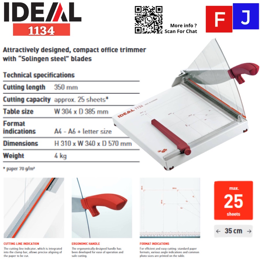 

IDEAL 1134 -1135 Alat Pemotong Kertas A4 A6 - Paper Cutter Buatan Jerman