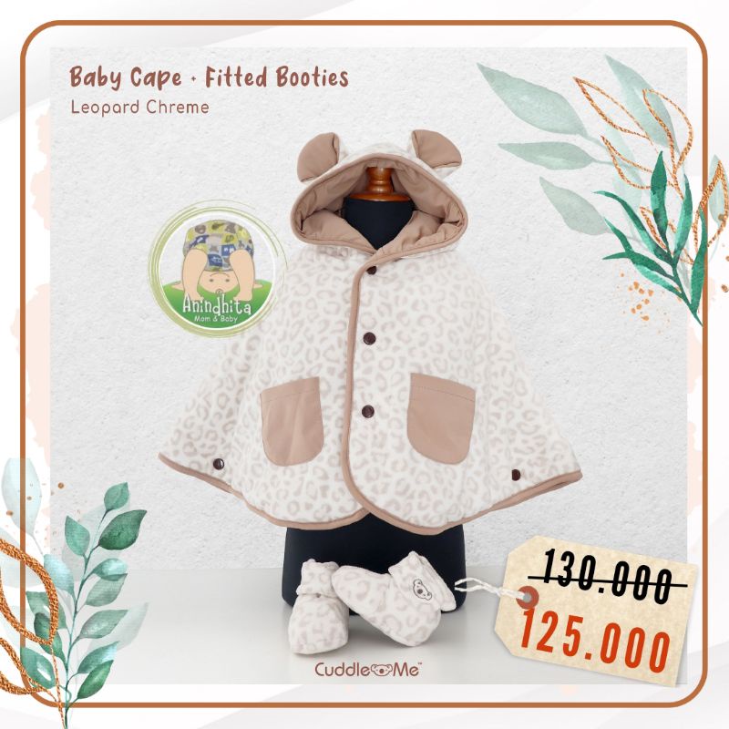 1 SET CUDDLEME Babycape &amp; Fitted Booties Motif Sama Jaket dan Sepatu Bayi Baby Gift Set Kado Kelahiran Bayi