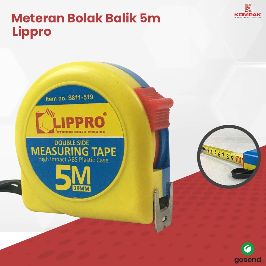 Meteran 5 m Lippro / Roll Meter 5m S811-519