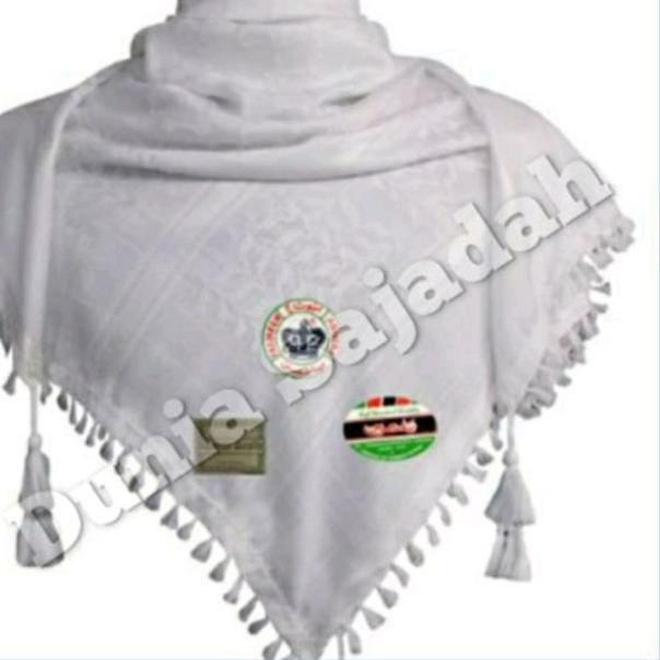 Sorban India Arafat Hitam Putih / Sorban Putih Kotak - Putih-Hitam