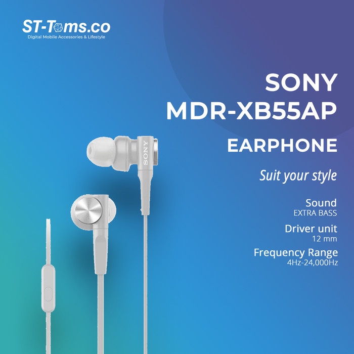 Sony In-Ear Extra Bass Headphone MDR-XB55AP / XB 55AP