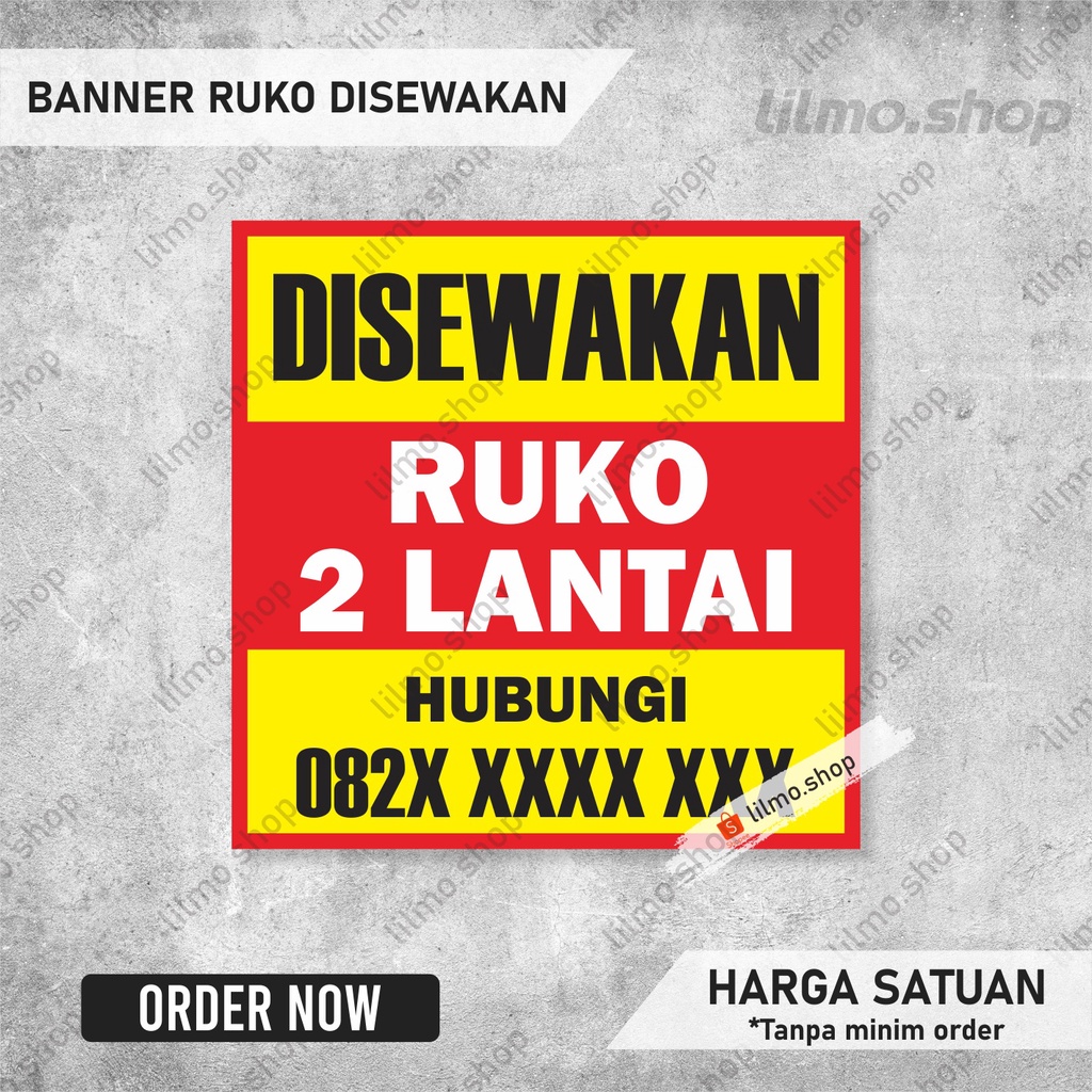 Cetak Banner Ruko Disewakan , Spanduk Ruko Disewakan
