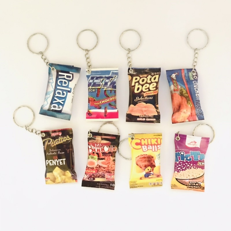 GANTUNGAN KUNCI SNACK MURAH UKURAN KECIL MINIATUR SNACK / GANCI SNACK LUCU UNIK / HADIAH ULTAH ANAK