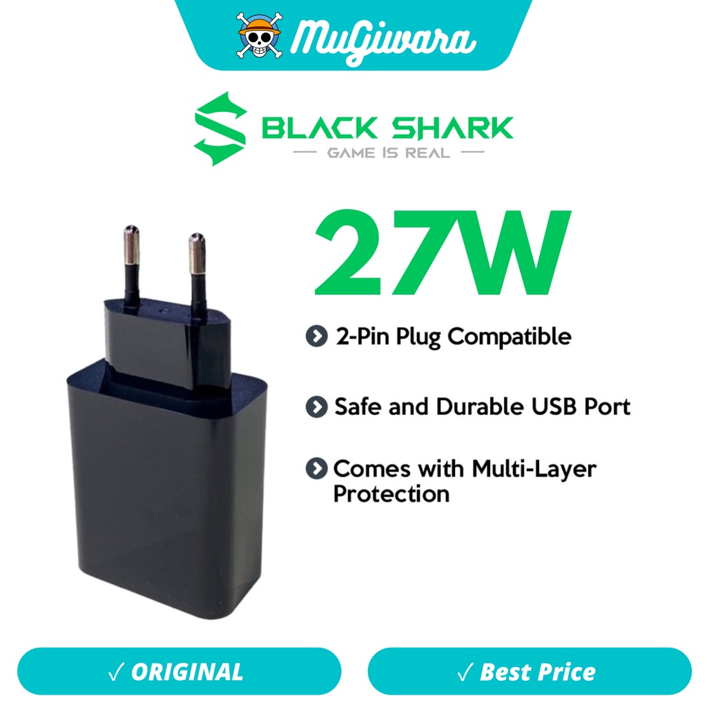 Black Shark Power Adaptor 27W Fast Charging Kepala Carger