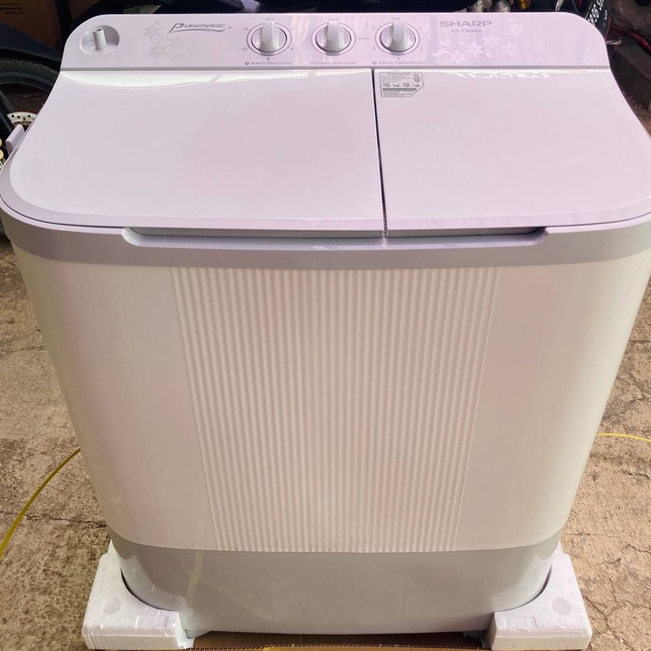 MESIN CUCI SHARP EST 90 MW 9KG 2 TABUNG 90MW 9 KG PURE MAGIC LOW WATT