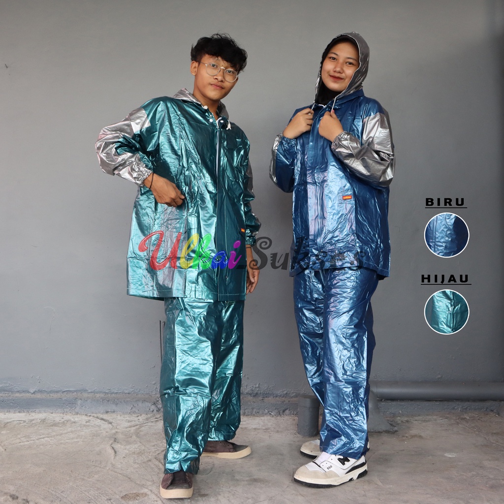 Jas Hujan Raincoat Jas Hujan Setelan Jaket Celana Top Gear Mantel Hujan Elmondo Dewasa l Pria l Wanita Anti Tembus Dan Bau Elastis Best Quality