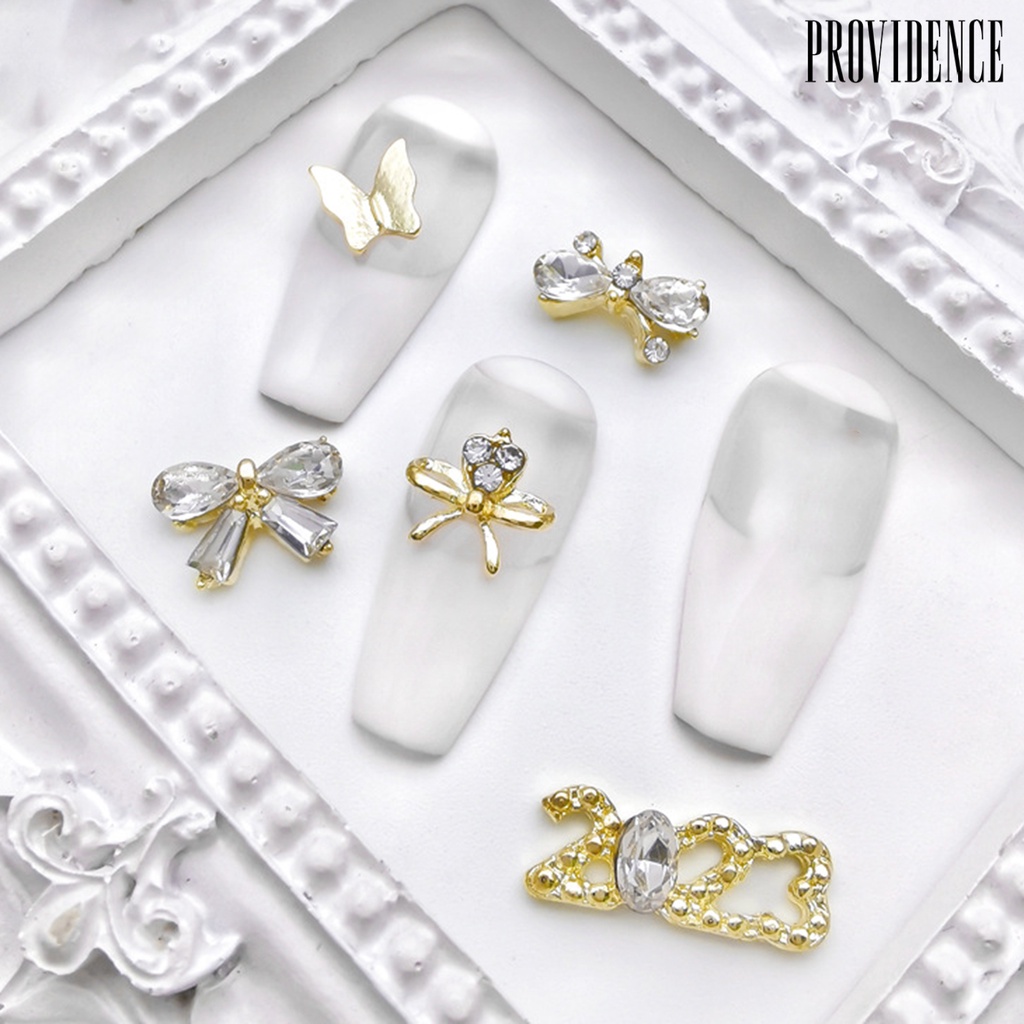 Providence 10Pcs / Set Hiasan Kuku Berlian Imitasi Motif Angka 2023 + Bintang Laut Untuk Nail Art / Manicure DIY