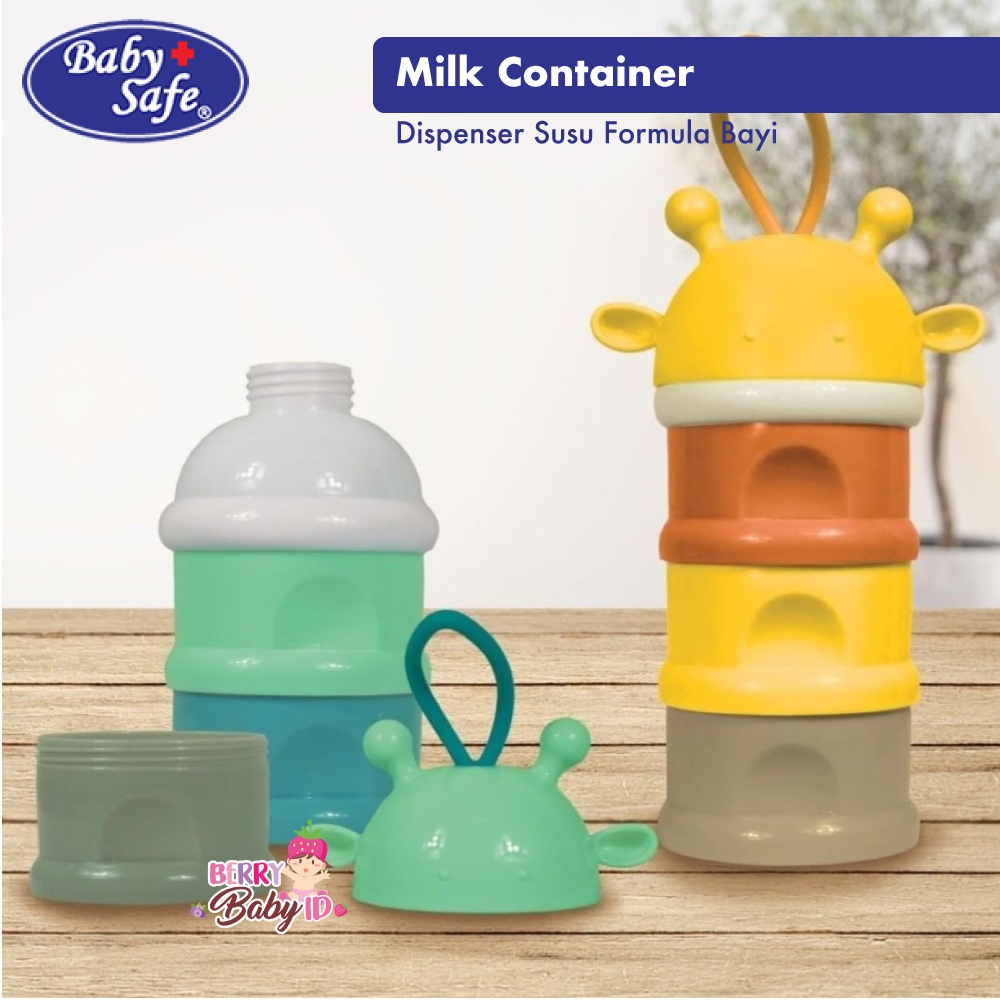 Baby Safe Milk Container 3 Tingkat Dispenser Wadah Susu Formula Bayi Berry Mart