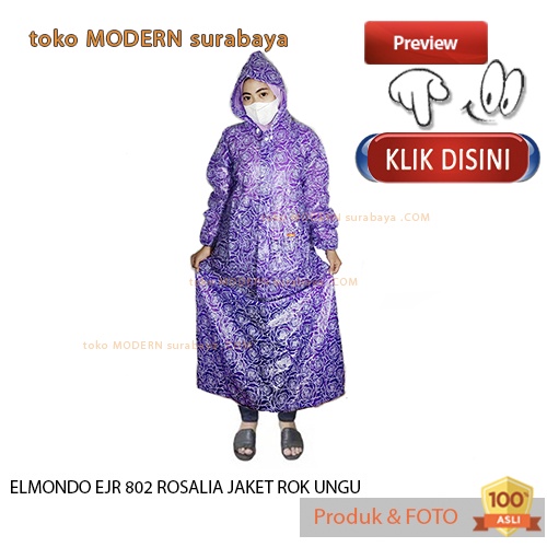 Jas Hujan wanita dewasa Jaket Rok PVC murah ELMONDO EJR 802 ROSALIA