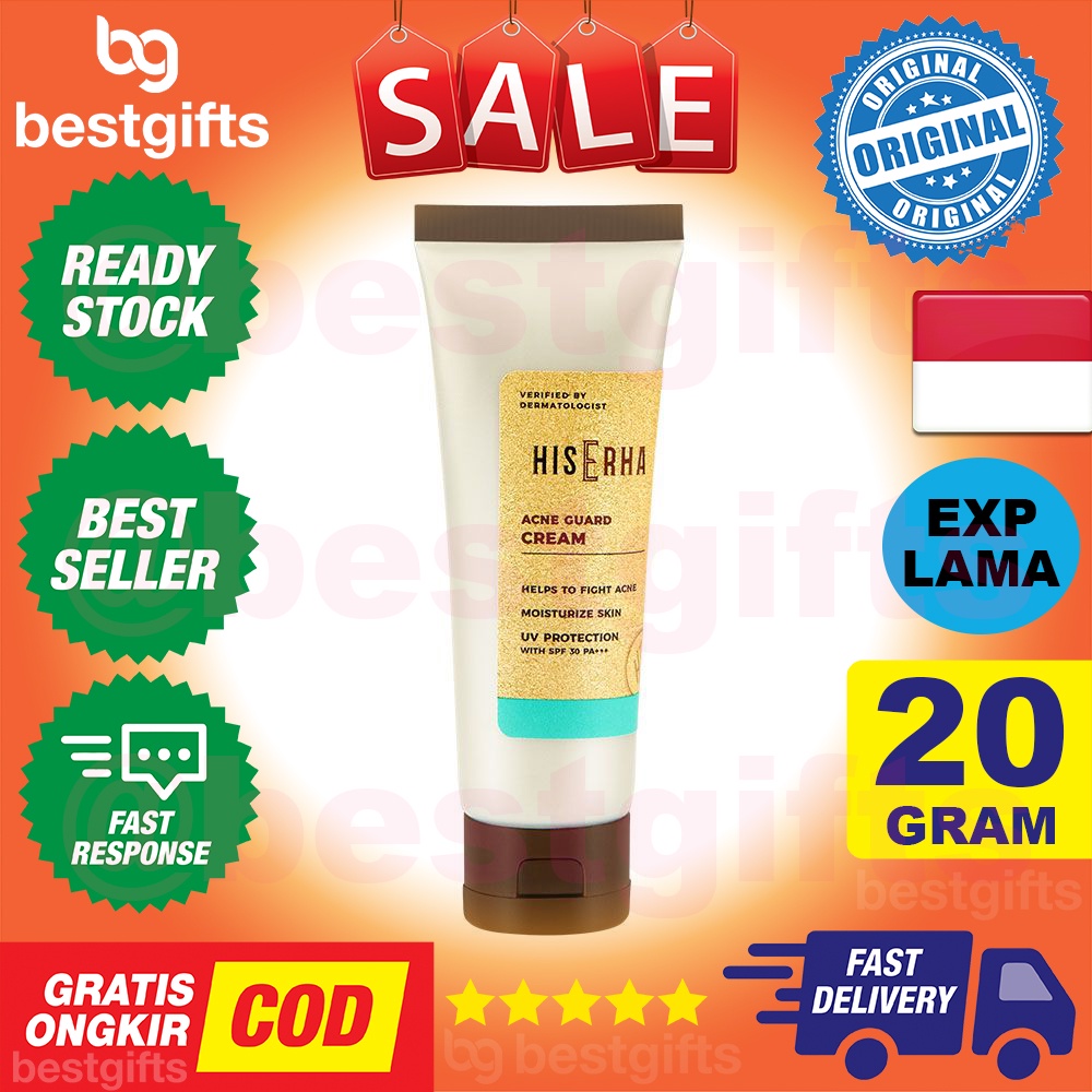 HIS ERHA ACNE GUARD CREAM SPF30/PA+++ PELEMBAB KULIT BERJERAWAT WITH UV PROTECTOR 20 GRAM